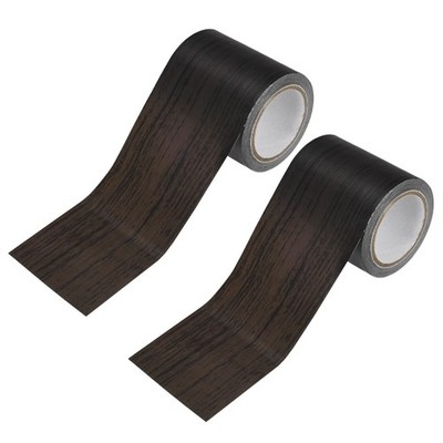 2-Roll 2.24''x15ft Self-Adhesive Wood Floor Tape for Furniture [Black Wood]