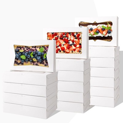 12pcs12x8x2.5 Inches Bakery Boxes,Cookie Boxes with 3Style for Window