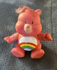 Vintage AGC Care Bears Cheer Bear Pink PVC Poseable 3" Figure Rainbow 1983