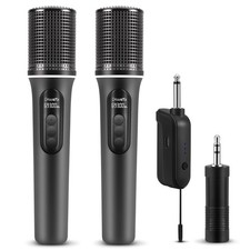 Wireless Microphones, 5-level Volume Adjustment, Dual Handheld Dynamic Mic wi...