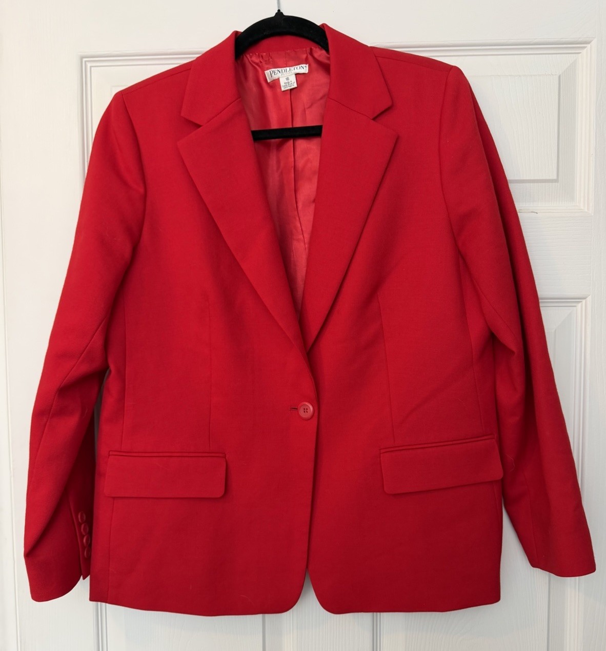 Pendleton Classic One Button Women’s Red Blazer S… - image 1