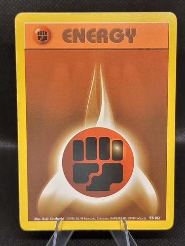 Fighting Energy 97/102 Common Base Set Unlimited Pokemon Lightly Played