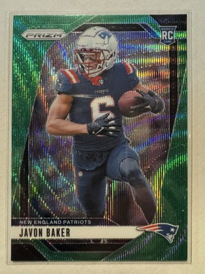 2024 Panini Prizm Javon Baker #344 Green Wave Prizm Rookie RC Patriots