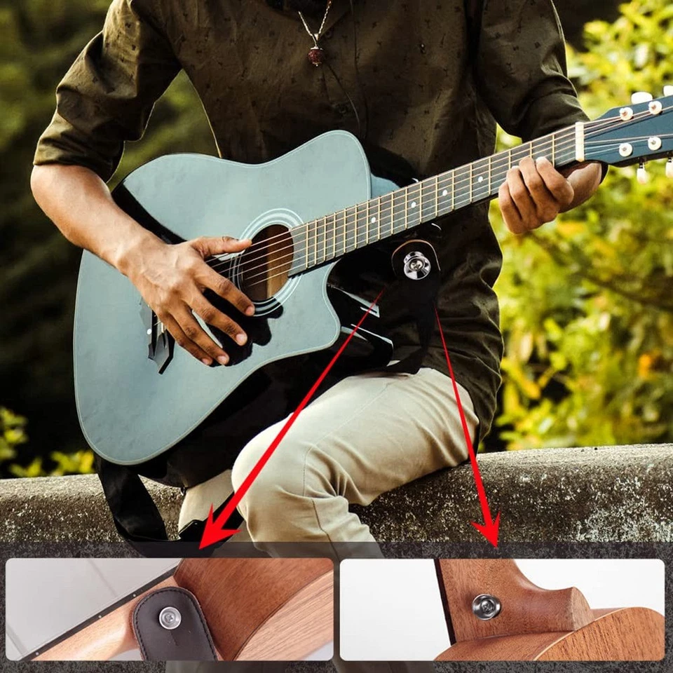 12pcs Guitar Strap Locking Buttons, Metal End Pins with Fixings6431 - Image 3 of 4