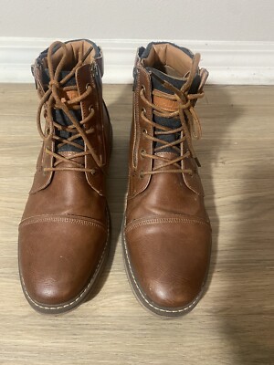 Madden Men\'s Brown Leather Boots 10.5 Steve Madden Yenith Mens Lace Up Boot Brown Leather US Size  main image 4
