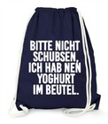 Turnbeutel Mit Spruch 'Bitte Nicht Schubsen, Ich Hab Bier Im Beutel' | 37x46 Cm, 12 Liter | Aus 100% Baumwolle