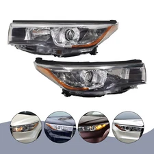 PAIR Headlights For 2014-2016 Toyota Highlander Left + Right Halogen Headlamps