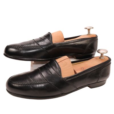 Vintage Bragano Cole Haan Italy Men's 11 Black Leather Dress