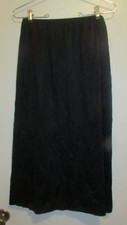 Vanity Fair Half Black Nylon Slip 30" Long Sz Medium, Back 19" Vent 100