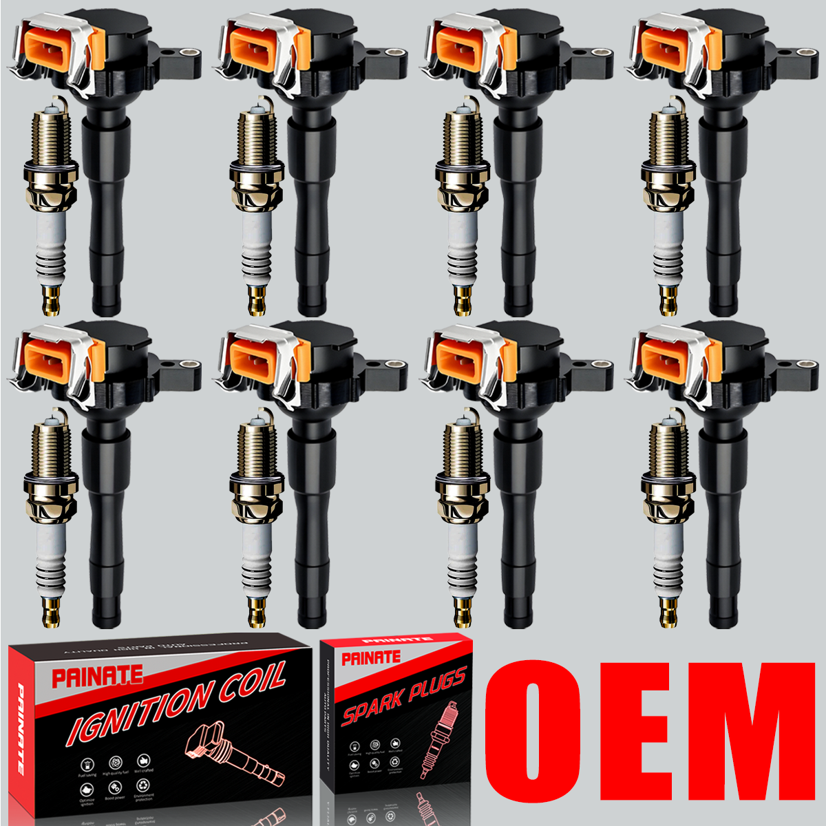 Brand 8X OEM Ignition Coil & Iridium Spark Plug For BMW 540i 740i X5 4.4L UF354