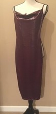 Plum Crocodile print Strappy Midi Dress, Size 4 **Free Shipping**