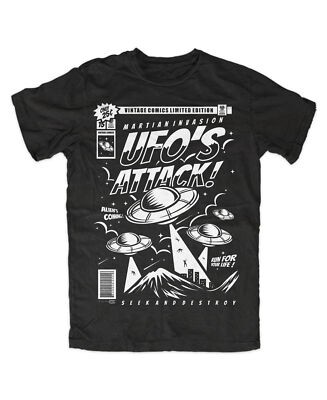 UFO Attack Premium T-Shirt- Sci Fi Martians Extra Terrestrials Mars V123 Area51