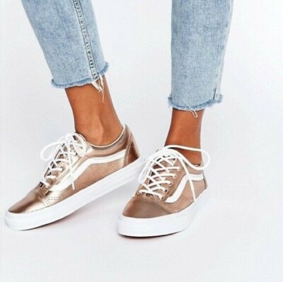 womens rose gold vans