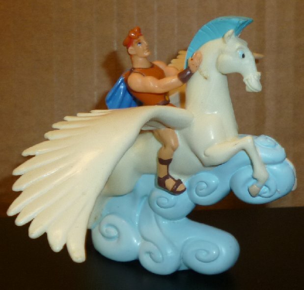 HERCULES on pegasus horse PVC Figure 3", Disney DecoPac eBay