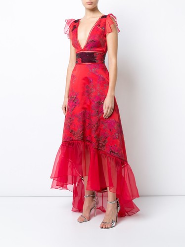 Vestido Rojo y Negro Metalico Espalda Libre (#157) – Vida Boutique