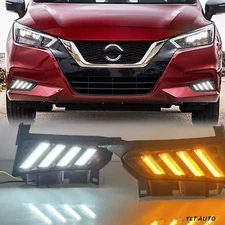 LED DRL Daytime Running Light For 2020-2022 Nissan Versa Turn Signal Fog Lamp