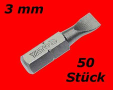 50 x Profi Schlitz Bits 3-mm Akkuschrauber Schraubendreher Satz S-2 Stahl Y7801