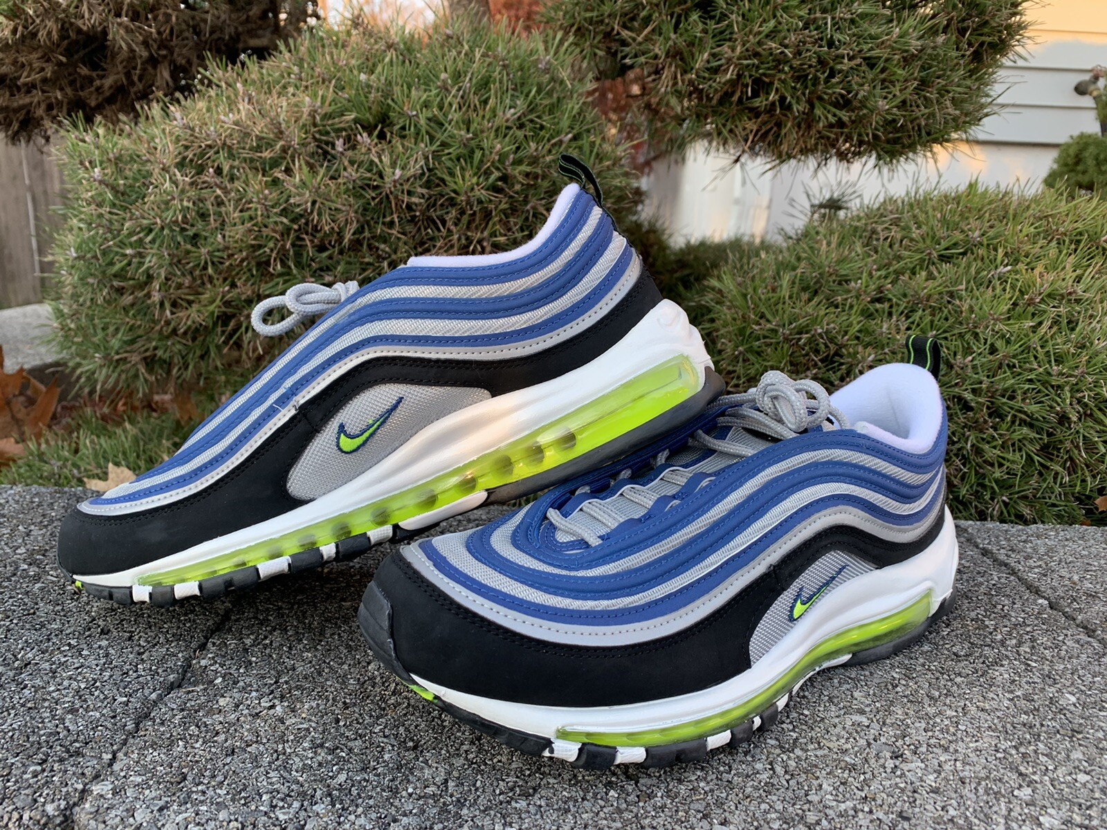 Nike Women's Air Max 97 Shoes Atlantic Blue/Yellow Women's Sz 6 DW9131-400 image 9