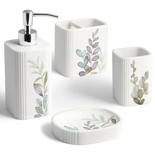 Botanical 4-Piece Bathroom Accessory Set | eBay