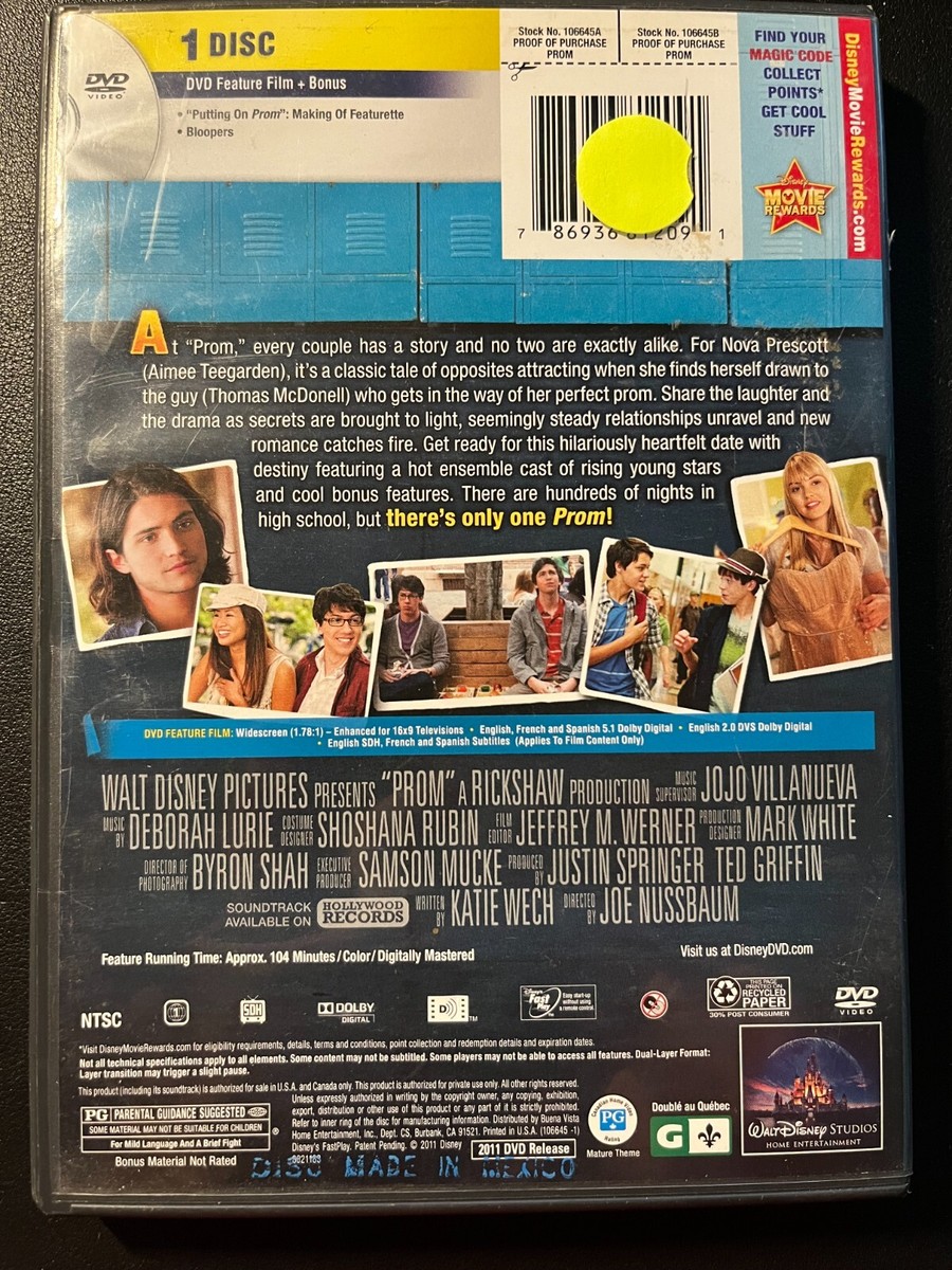 Prom (DVD, 2011) Walt Disney Pictures Presents Aimee Teegarden