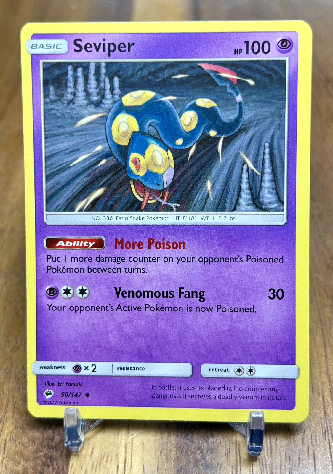 Seviper 50/147 Burning Shadows Non Holo Uncommon Pokemon Card NM