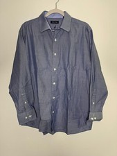 Nautica Light Navy Blue Button-Up Shirts Long Sleeve No Pockets Men's Size XL