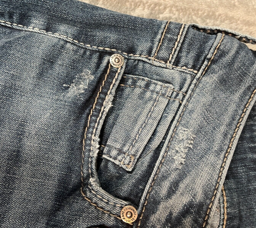 Silver Jeans Elyse Straight Denim Blue Jeans Stretch Womens Sz 25X32 Distressed - Picture 8 of 15