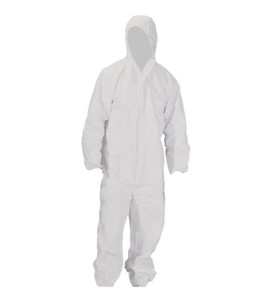 Disposable White Coveralls With Hood - XXL Size, Painters Protective Suit, Waterproof