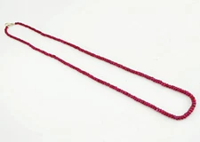 TOP FAVOURITE 120.00 CTS EARTH MINED ENHANCED RUBY FACETED BEADS NECKLACE (DG)