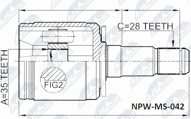 JOINT KIT DRIVE SHAFT NPW-MS-042 FOR MITSUBISHI PAJERO/Van/III/Canvas/Top 3.2L - Image 11