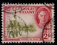 GOLD COAST GVI SG144, 2s sage-green & magenta, FINE USED.