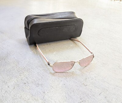 CHROME HEARTS Little Red Riot Sunglasses Pink Leather Aviator