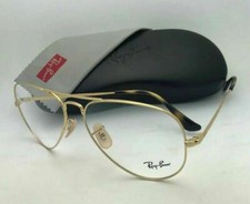 New RAY-BAN Aviator Rx-able Eyeglasses RB 6489 3033 55-14 140 Matte Gold Frames
