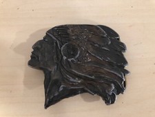 Brass Bronze Western Americana American Belt Buckle Indian Chief Head C-60
