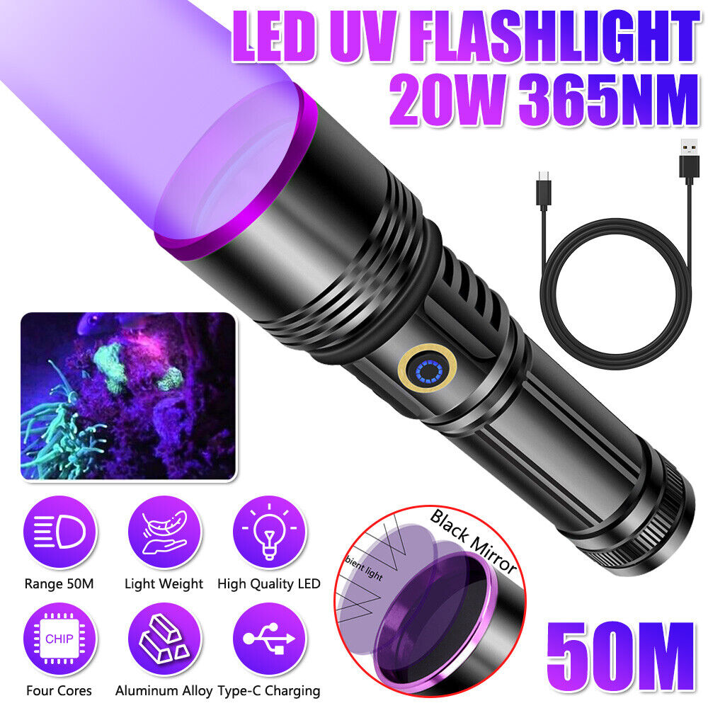 20W UV Taschenlampe Schwarzlicht Filtr LED Taschenlicht 365NM Bernstein Scorpion