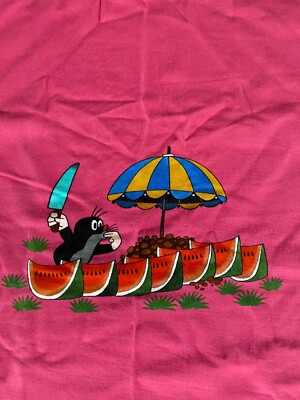 PANEL Jerseystoff der kleine Maulwurf pink Melone