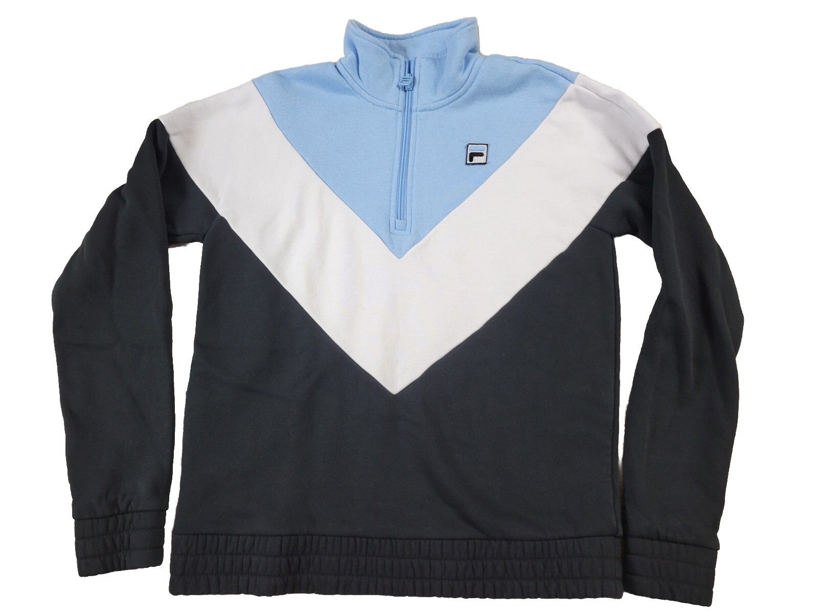 FILA 1 4 Zip Pullover Giacca Tg Small Finto Collo Felpa con Cappuccio
