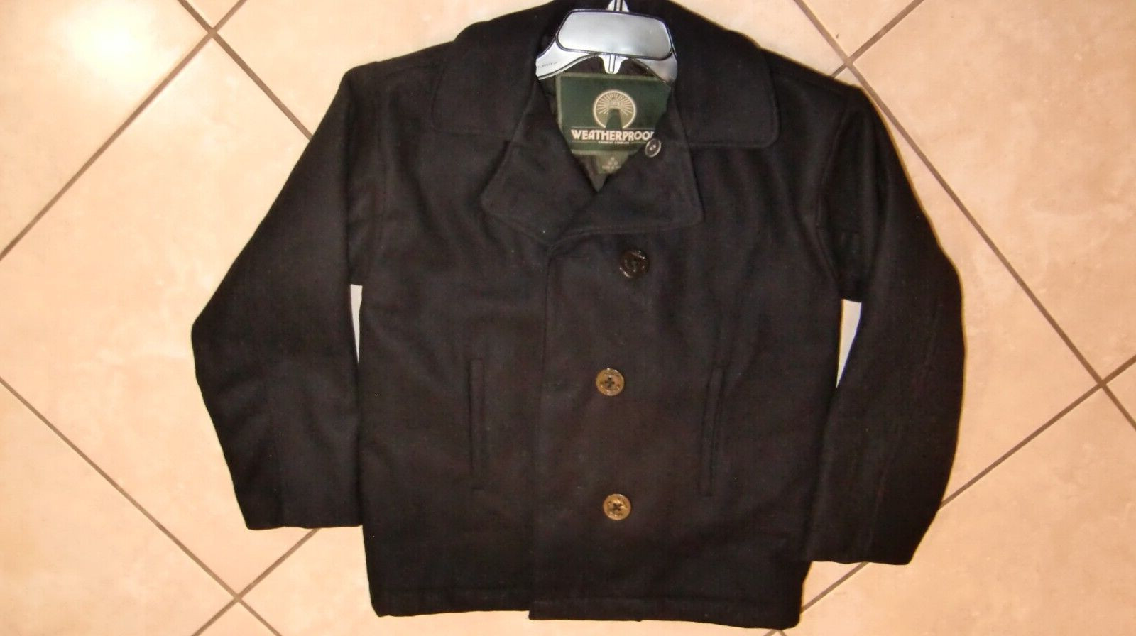 Weatherproof Jacket Black Wool Double Breasted Bu… - image 3