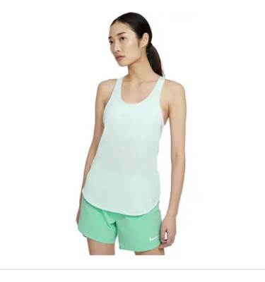 Nike Womens Plus Size Breathe Cool Tank Top Barely Green reflective 1X Gym NWT