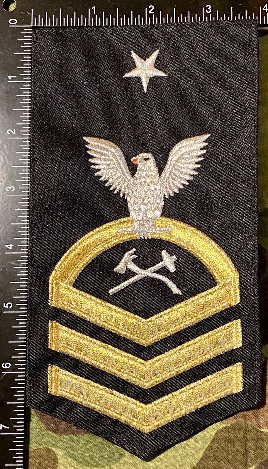 Navy Gold Rate Damage Controlman Senior Chief Petty Officer rank Patch USN DCCS