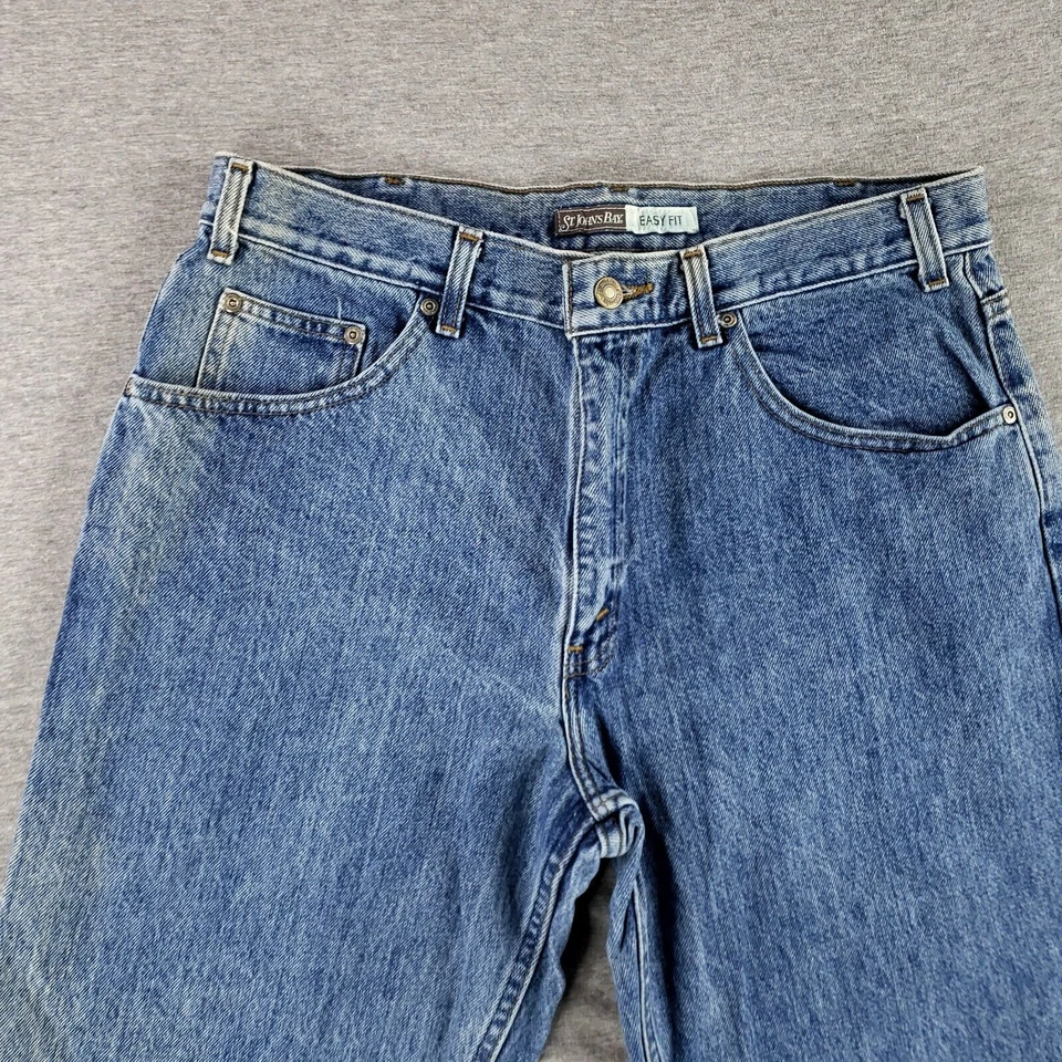 Vintage St. John's Bay 34x32 Easy Fit Blue Jeans Old School Retro 90s Denim Foto 3 de 4