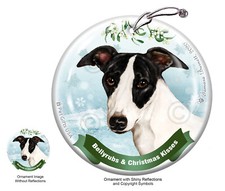 Whippet Bellyrubs and Christmas Kisses Holiday Ornament