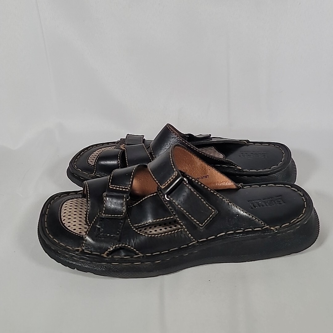 Born Men's Sandals Dark Brown/Black Contrast Stitching Casual Leather 9