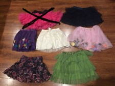 Lot of 6 Girls Tulle TUTU Skirts Colortul sz 5T - 9T