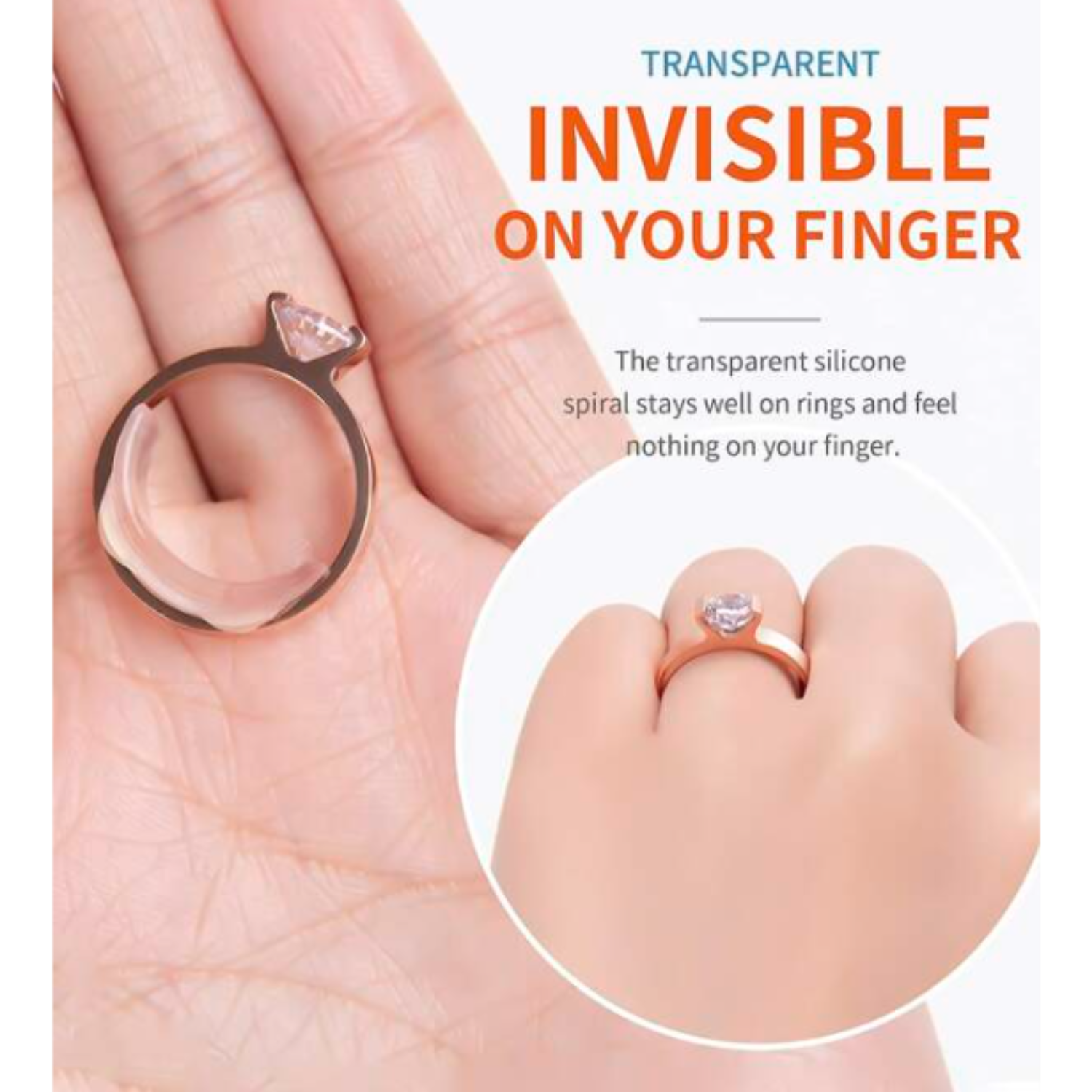 12Pcs Invisible Ring AdjusterAssorted Sizes Ring Size Reducer Spacer