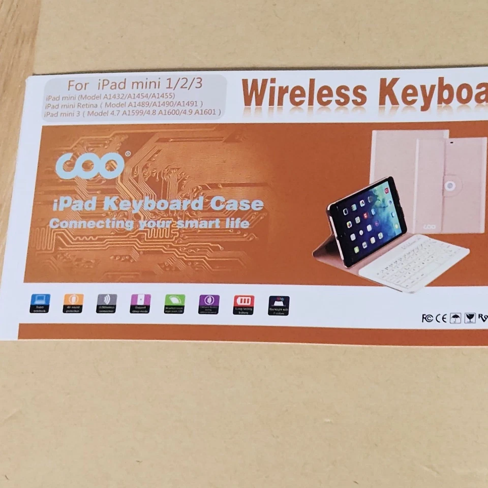 COO Removable Bluetooth Keyboard Case 360 Rotation Rose Gold for iPad Mini 123 - Image 3 of 4