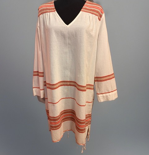 Soft Joie Dress Large Womens Midi Shirt Dress Boho Tassled Beachy Coastal