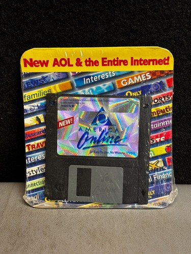 Vintage America Online AOL 3.5" Floppy Diskette Version 3.0 for Windows 95 & Mac