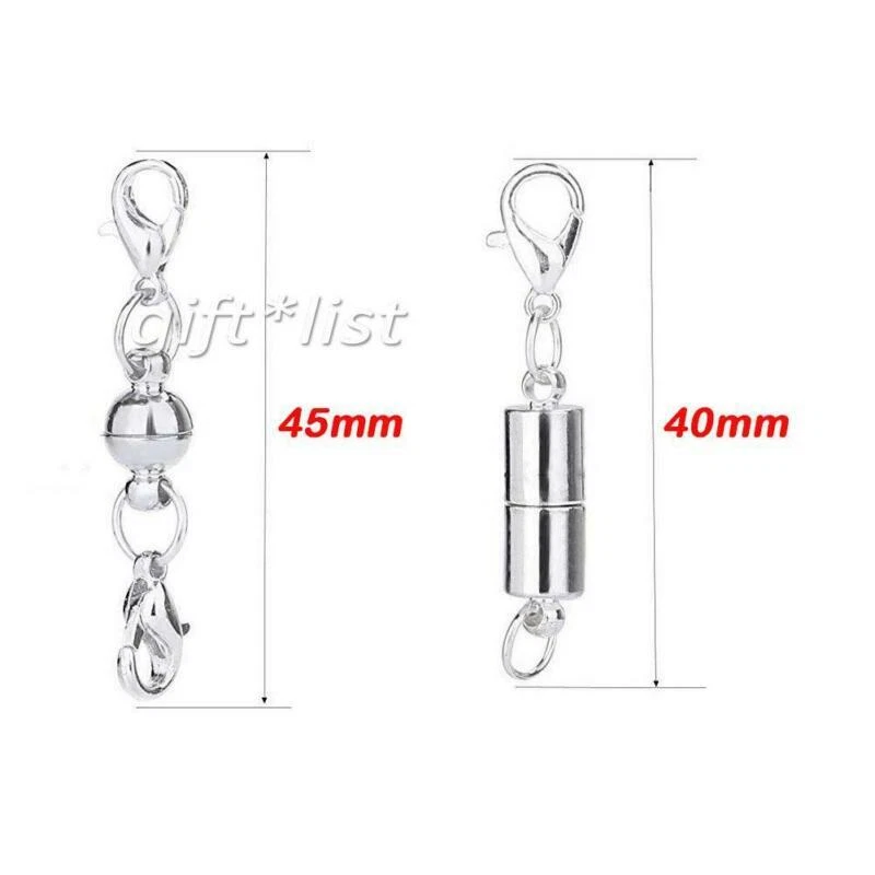 12x Karabiner Magnet Verschluss Schließe Schmuck Kettenverlängerung gold silber - Bild 3 von 4