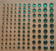 CraftbuddyUS 240pcs Green Self Adhesive Rhinestone Gems Craft, 2,3,4,5mm Gems